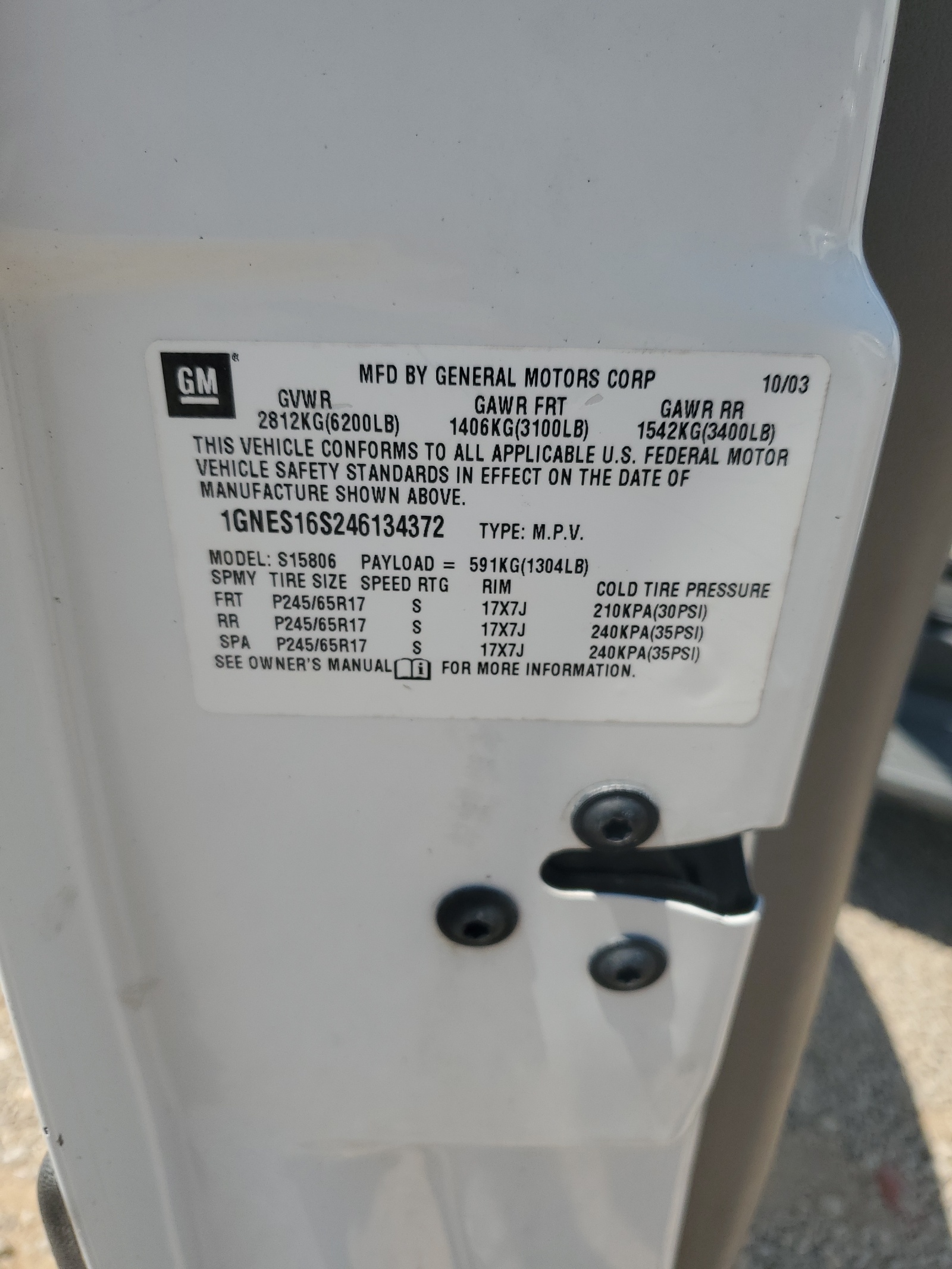 1GNES16S246134372 2004 Chevrolet Trailblazer Ext Ls