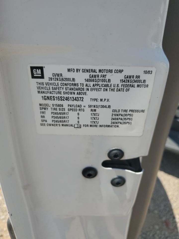 2004 Chevrolet Trailblazer Ext Ls VIN: 1GNES16S246134372 Lot: 67004054