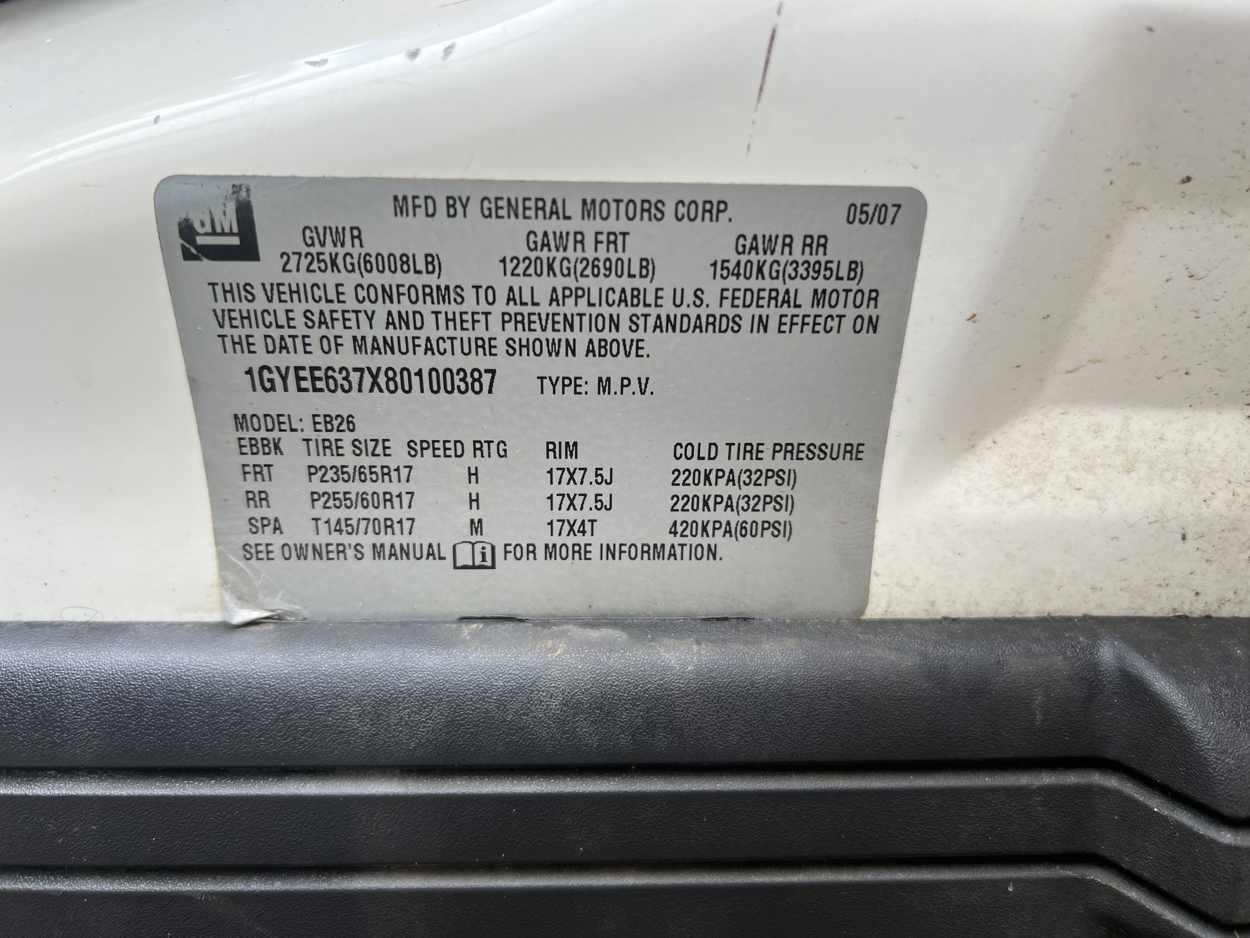 1GYEE637X80100387 2008 Cadillac Srx