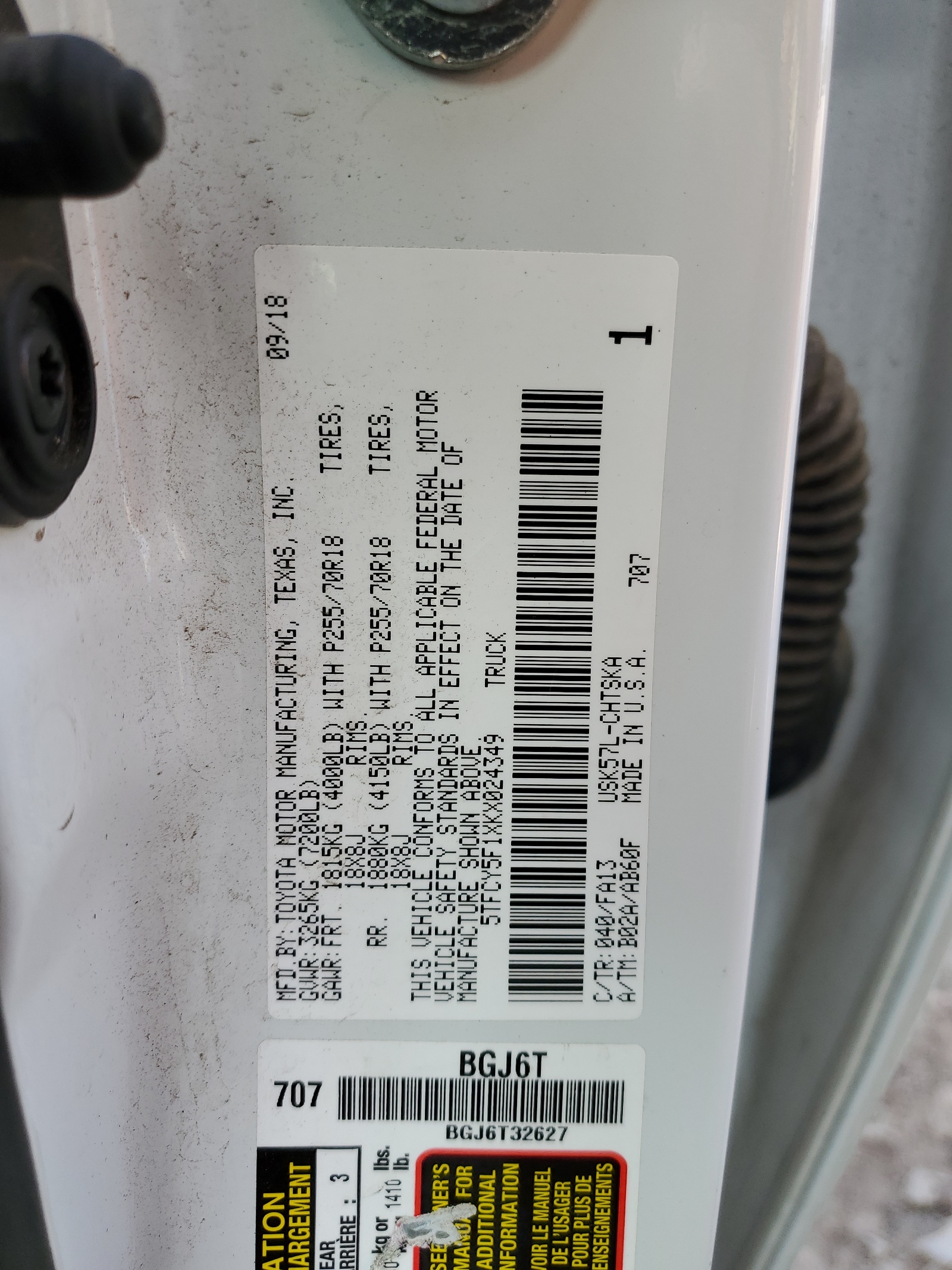 5TFCY5F1XKX024349 2019 Toyota Tundra Double Cab Sr/Sr5