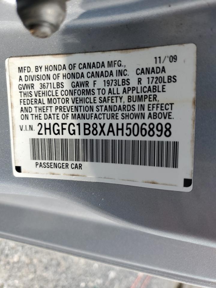 2010 Honda Civic Ex VIN: 2HGFG1B8XAH506898 Lot: 65728454