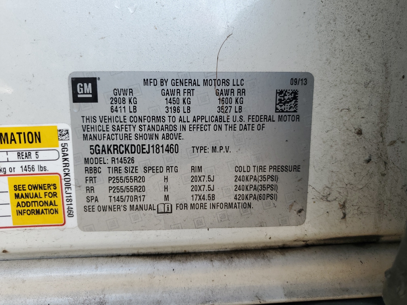 5GAKRCKD0EJ181460 2014 Buick Enclave