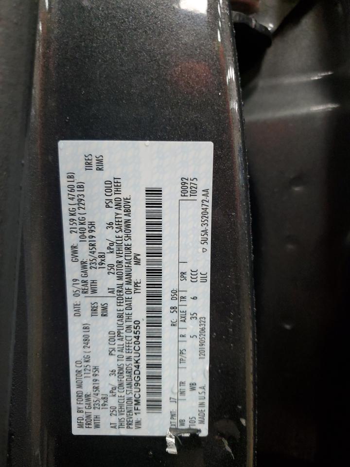 1FMCU9GD4KUC04550 2019 Ford Escape Se