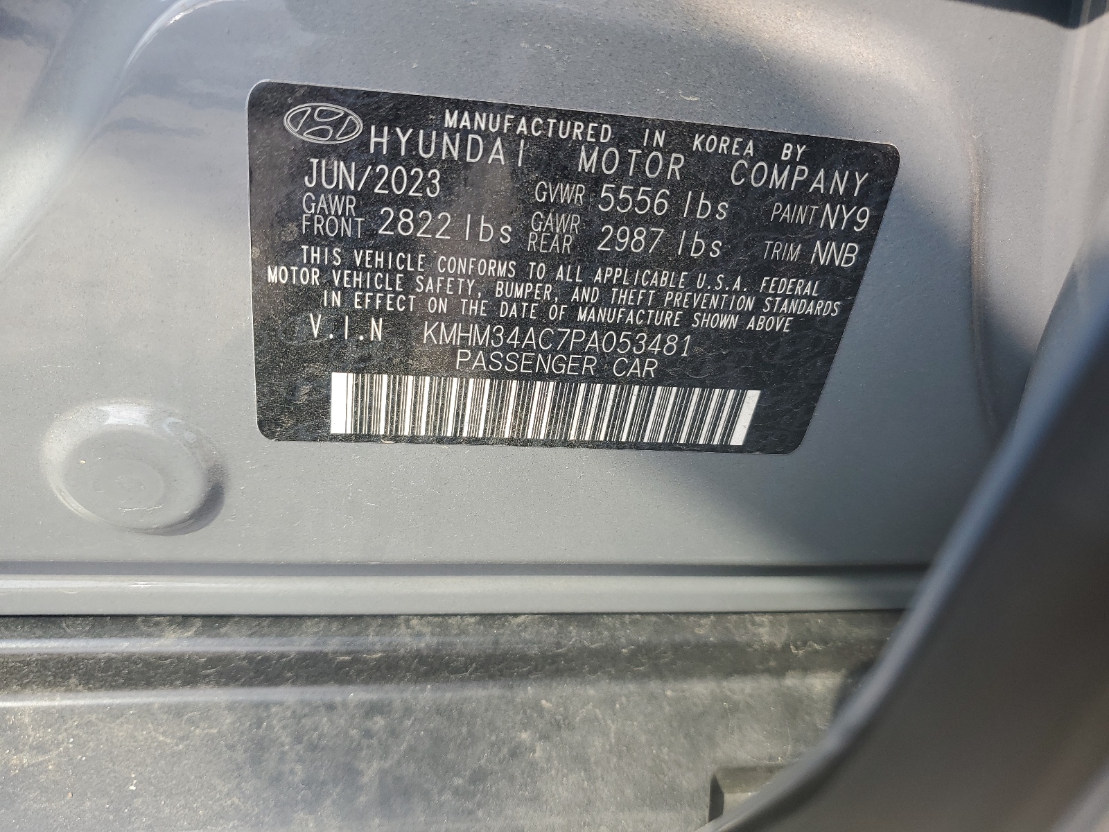 KMHM34AC7PA053481 2023 Hyundai Ioniq 6 Sel