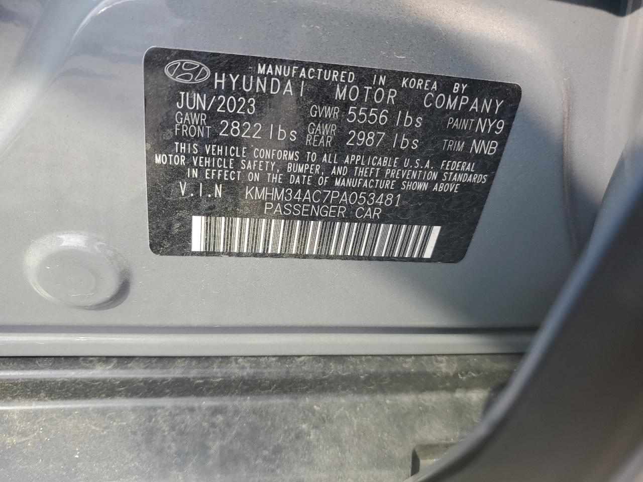 2023 Hyundai Ioniq 6 Sel VIN: KMHM34AC7PA053481 Lot: 67394274