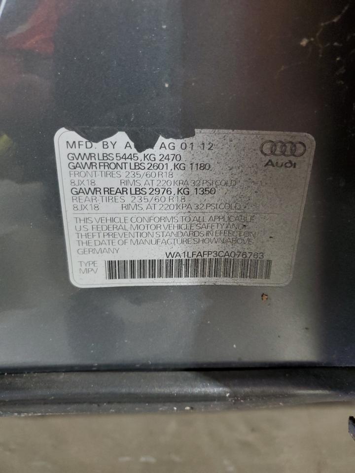 WA1LFAFP3CA076763 2012 Audi Q5 Premium Plus