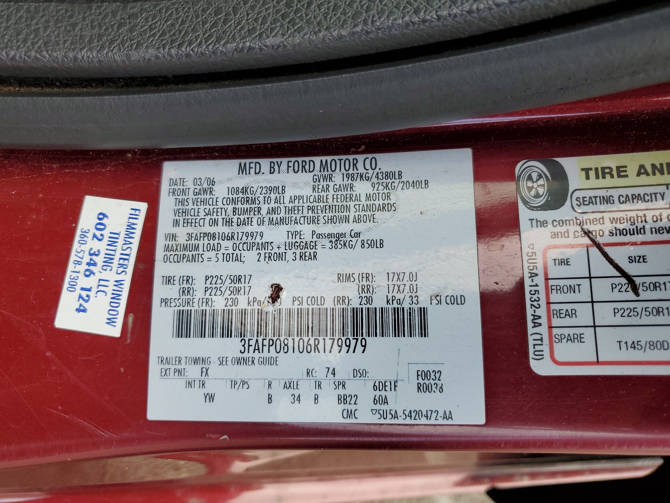 3FAFP08106R179979 2006 Ford Fusion Sel