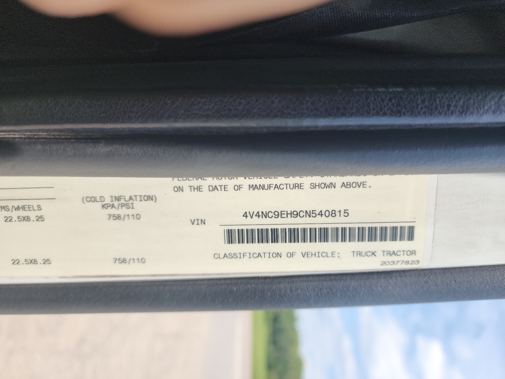 2012 Volvo Vn Vnl vin: 4V4NC9EH9CN540815