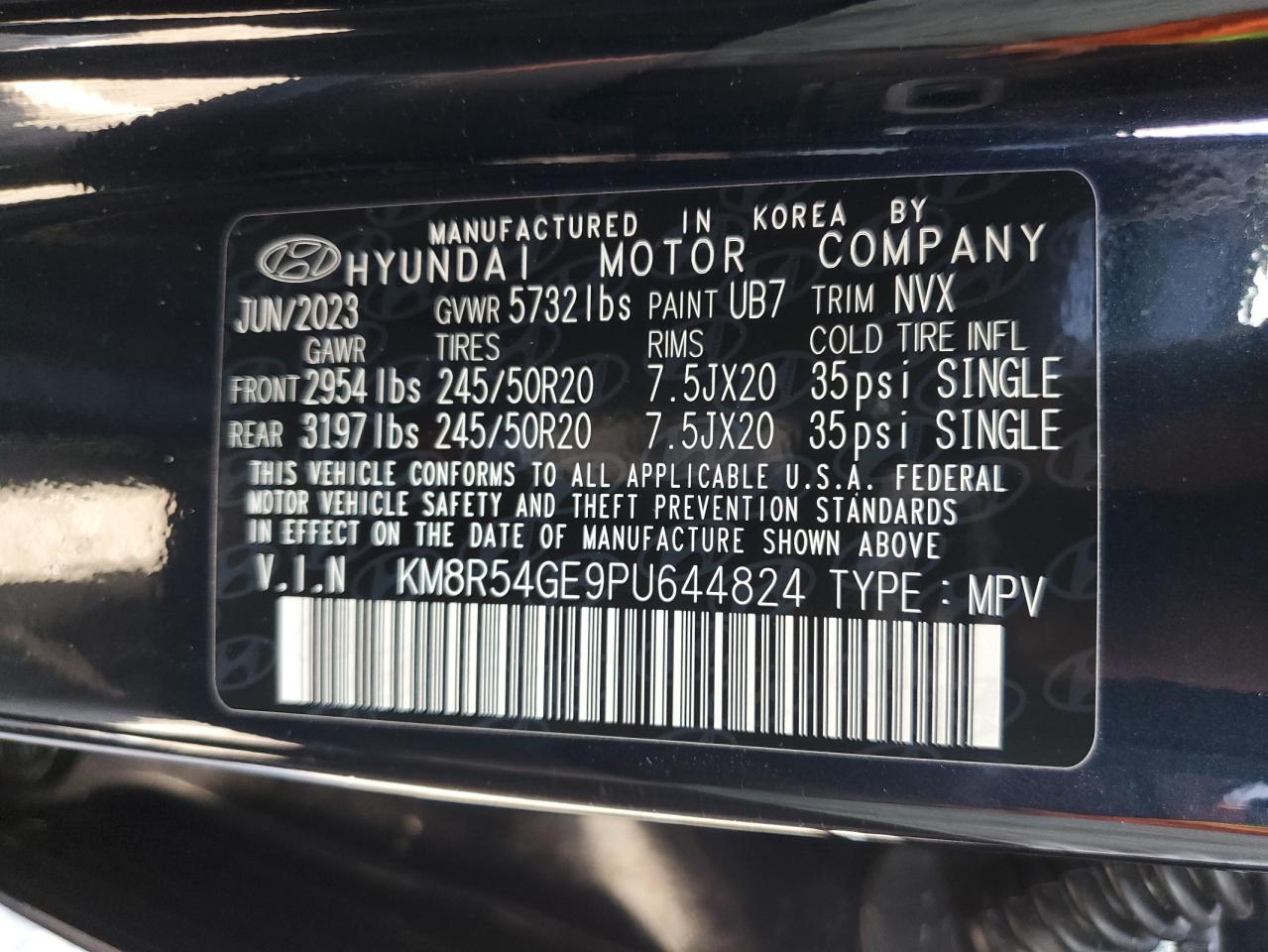 KM8R54GE9PU644824 2023 Hyundai Palisade Limited