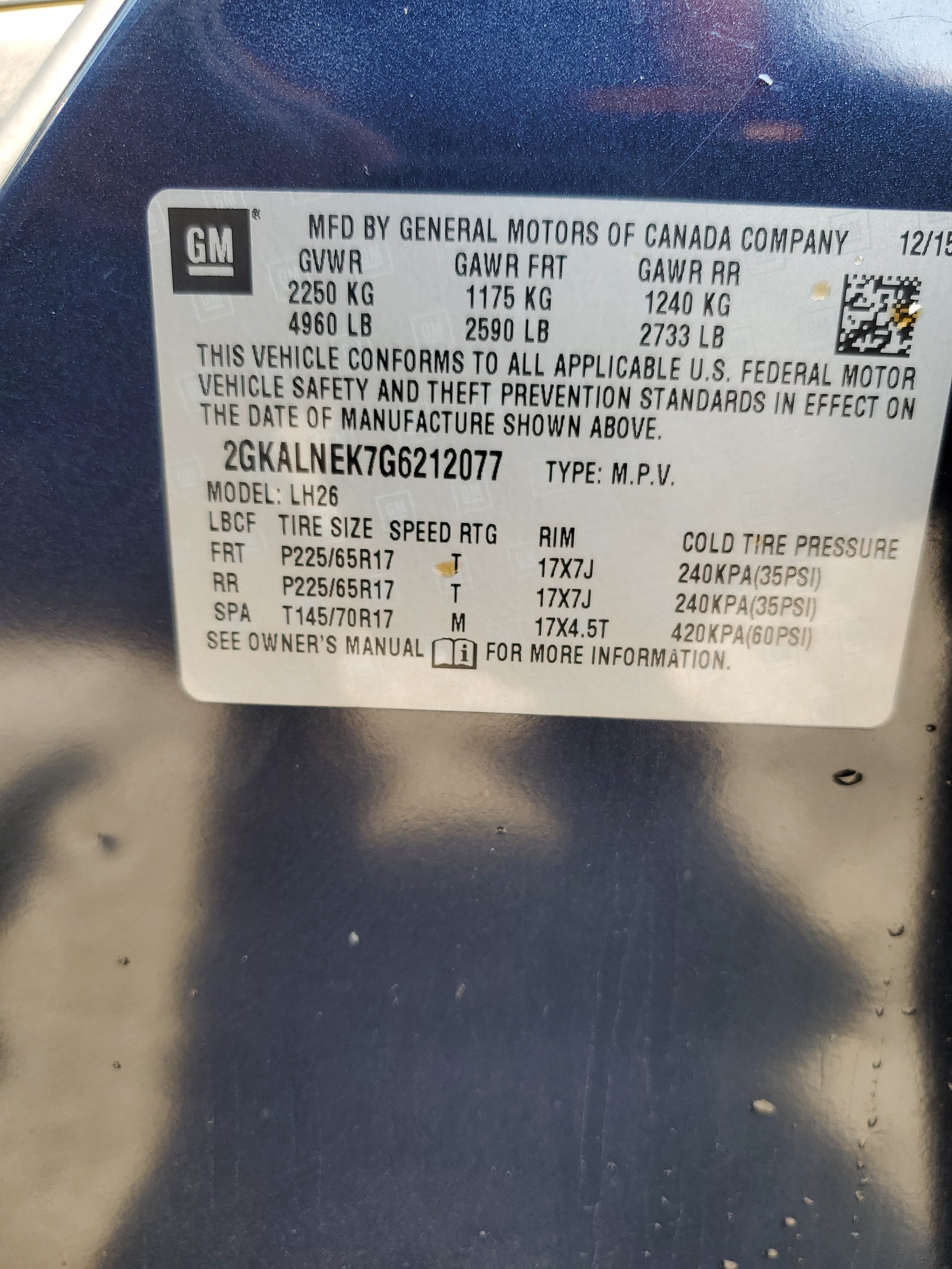 2GKALNEK7G6212077 2016 GMC Terrain Sle