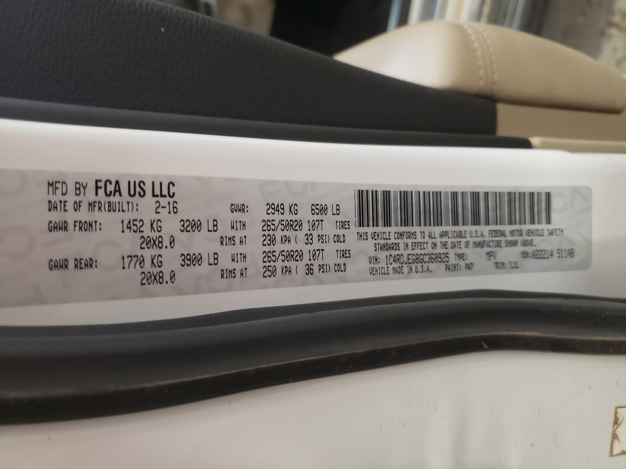 1C4RDJEG8GC360925 2016 Dodge Durango Citadel