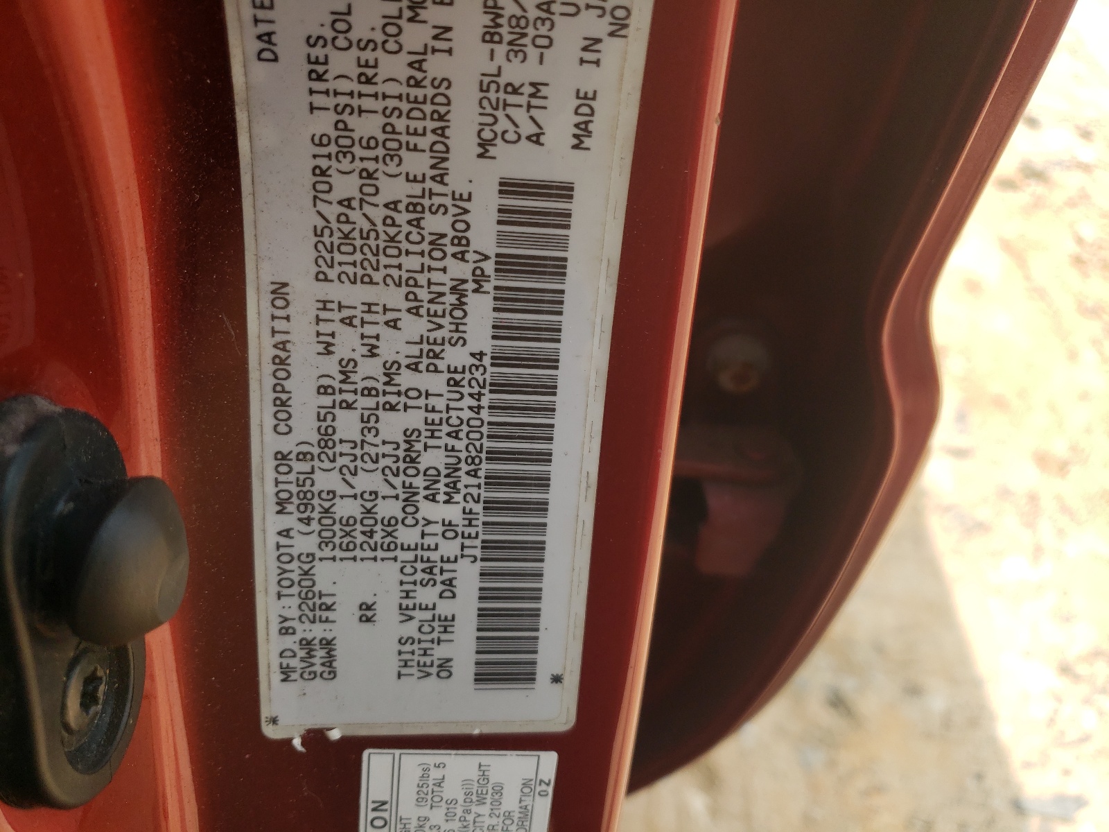 JTEHF21A820044234 2002 Toyota Highlander Limited