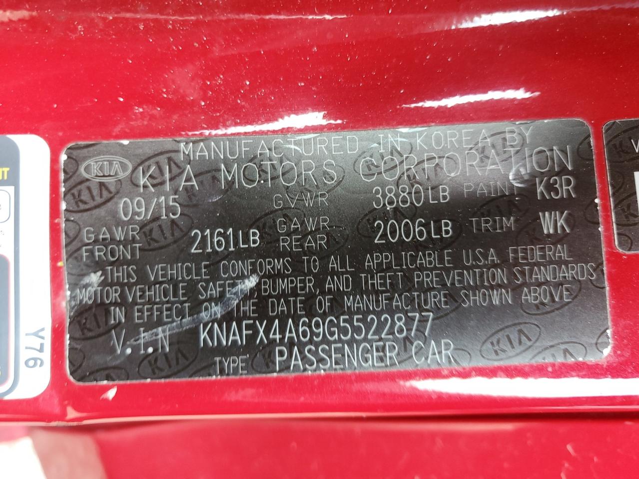 2016 Kia Forte Lx VIN: KNAFX4A69G5522877 Lot: 66201504