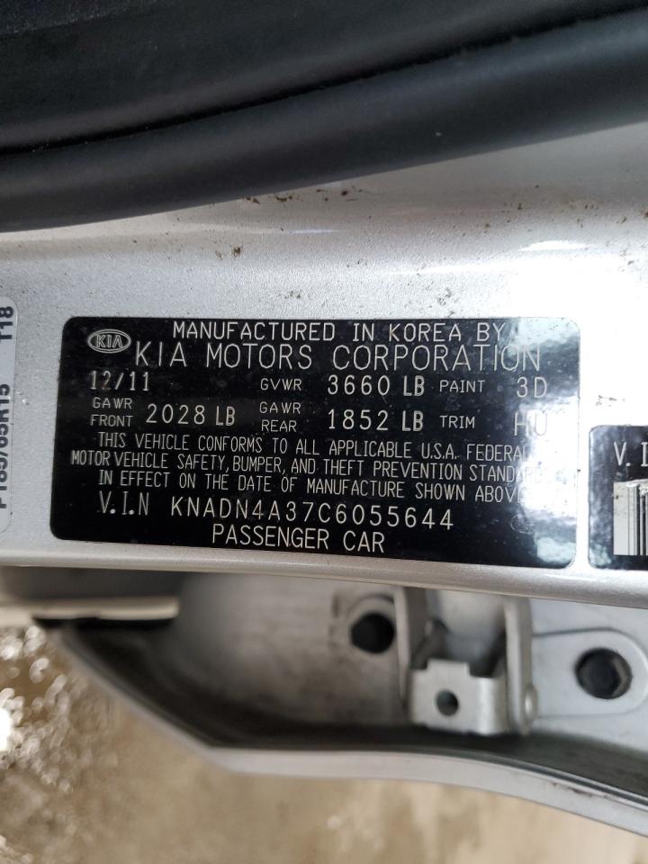 2012 Kia Rio Ex VIN: KNADN4A37C6055644 Lot: 66148364