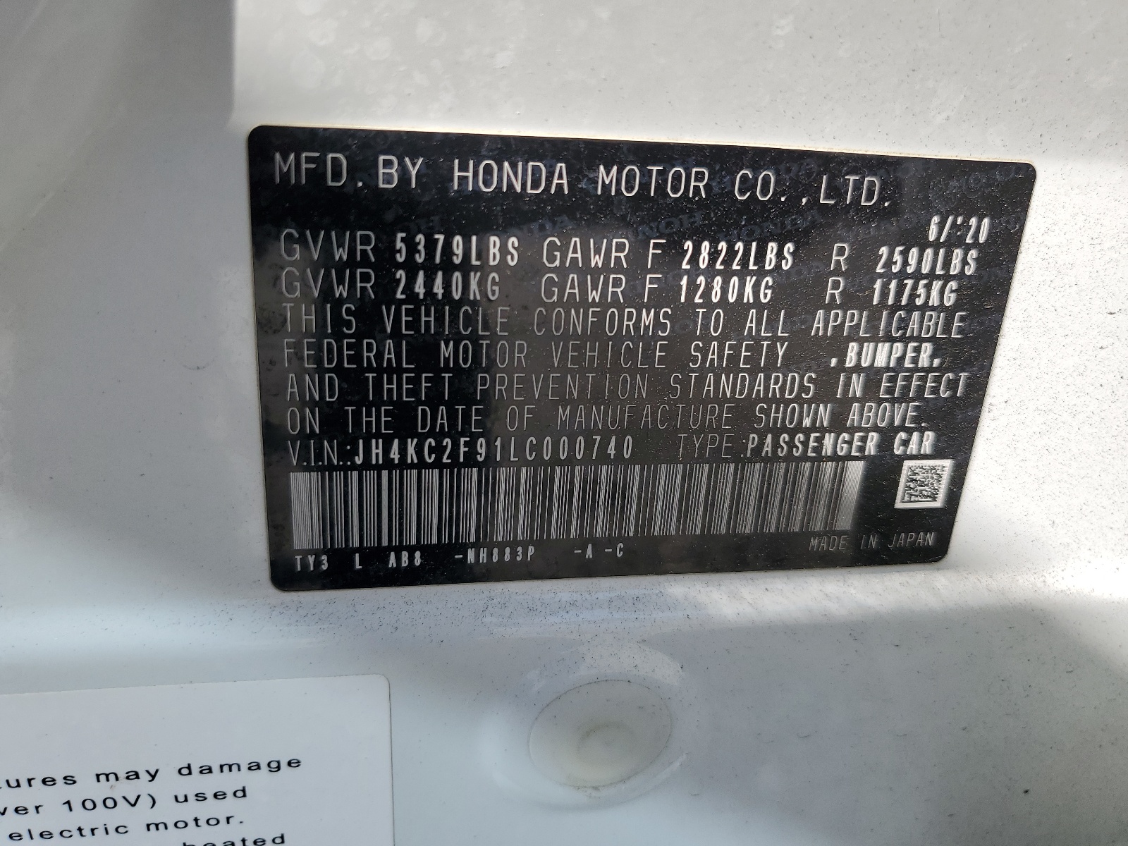 JH4KC2F91LC000740 2020 Acura Rlx Sport Hybrid Advance