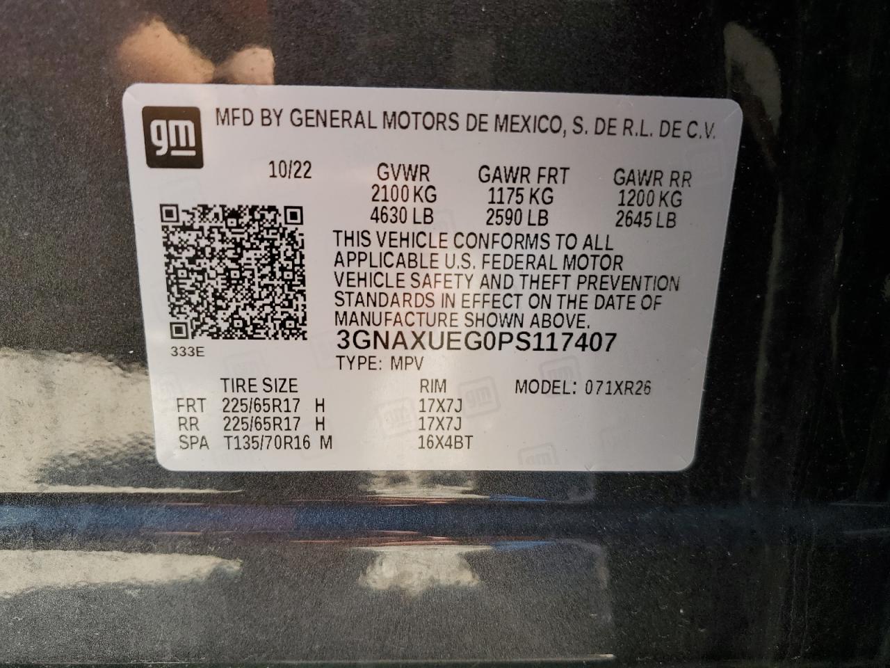 3GNAXUEG0PS117407 2023 CHEVROLET EQUINOX - Image 13