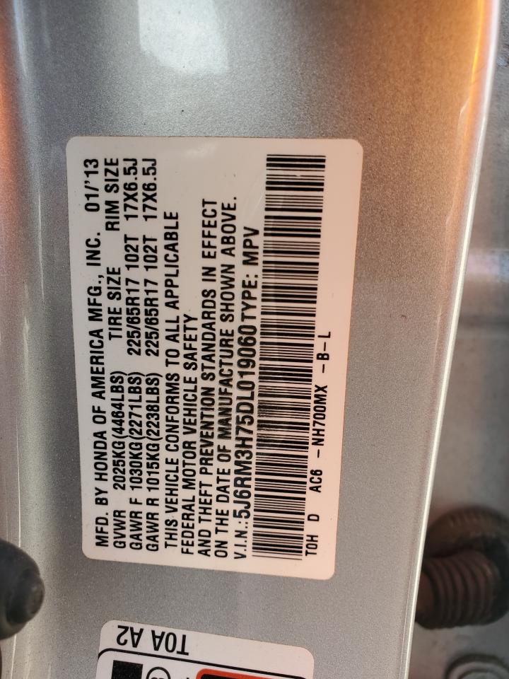 2013 Honda Cr-V Exl VIN: 5J6RM3H75DL019060 Lot: 67208274