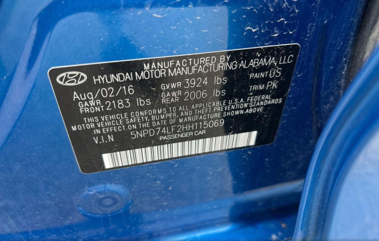 2017 Hyundai Elantra Se VIN: 5NPD74LF2HH115069 Lot: 68016814