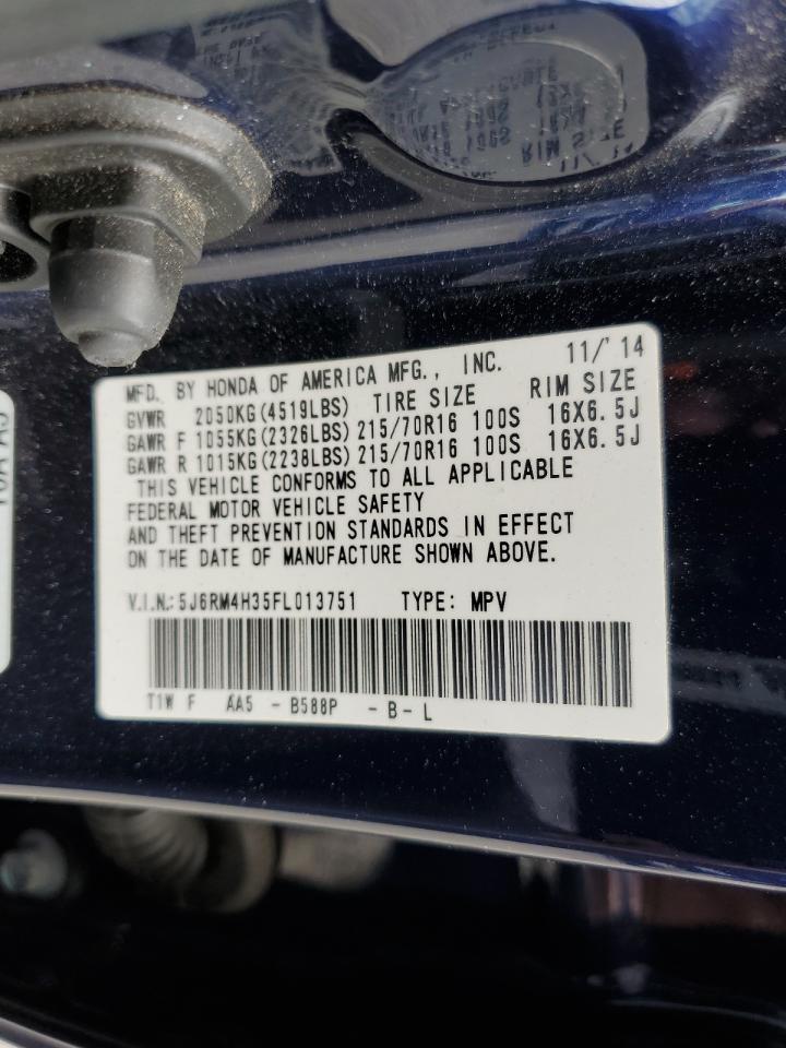 2015 Honda Cr-V Lx VIN: 5J6RM4H35FL013751 Lot: 64272894