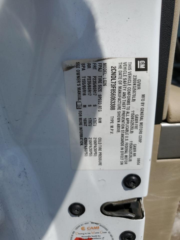 2CNDL73F856063388 2005 Chevrolet Equinox Lt