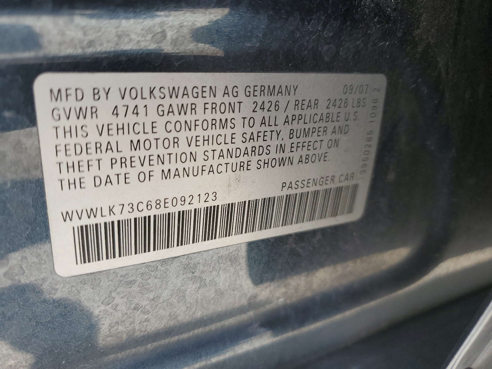 WVWLK73C68E092123 2008 Volkswagen Passat Wagon Komfort