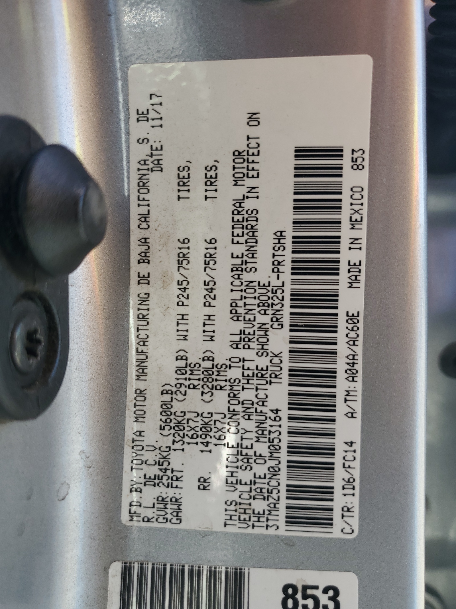 3TMAZ5CN0JM053164 2018 Toyota Tacoma Double Cab