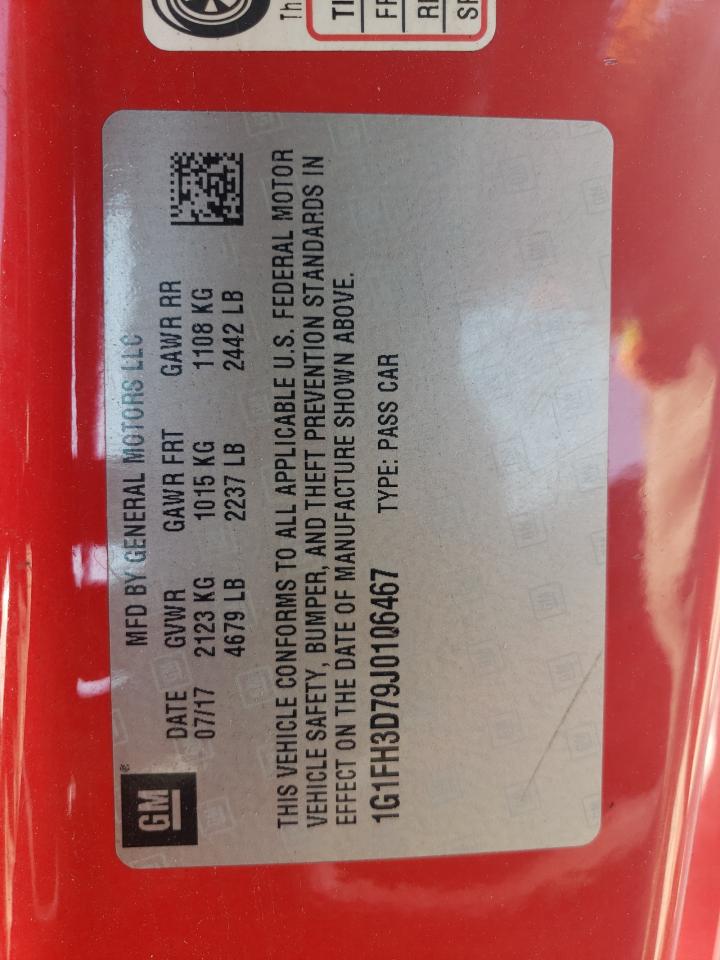 2018 Chevrolet Camaro Ss VIN: 1G1FH3D79J0106467 Lot: 65735954