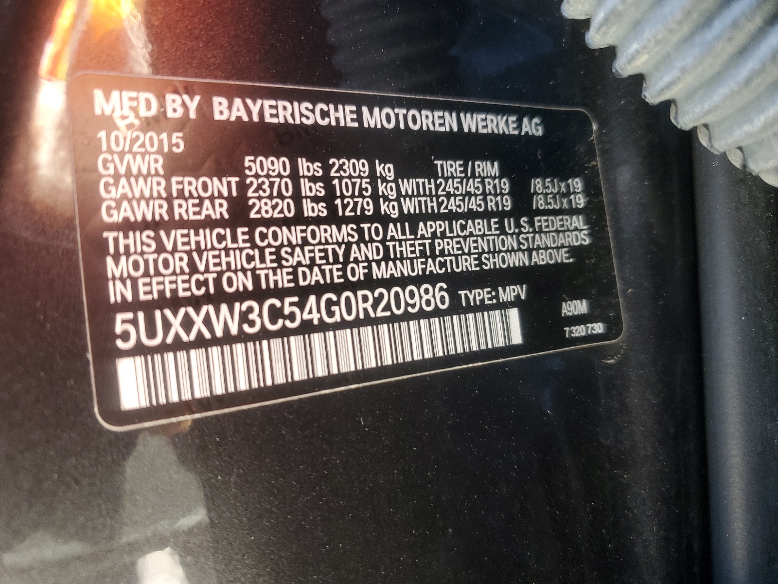 5UXXW3C54G0R20986 2016 BMW X4 xDrive28I