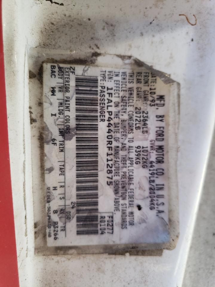 1994 Ford Mustang VIN: 1FALP4440RF112875 Lot: 68571384