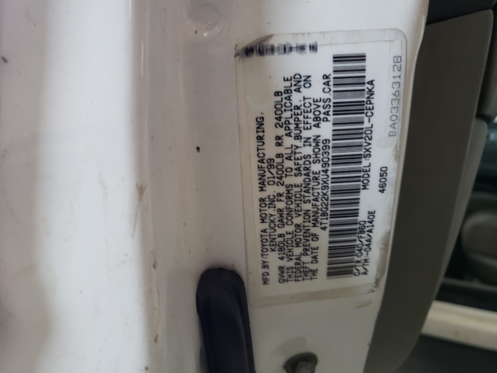 4T1BG22K9XU490399 1999 Toyota Camry Ce