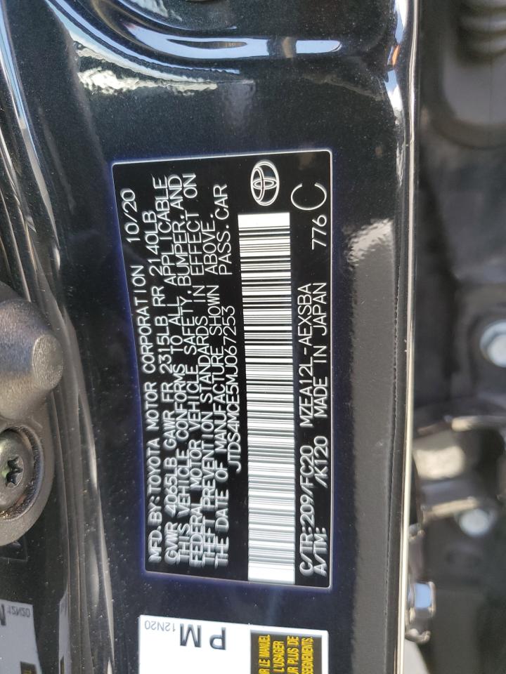 2021 Toyota Corolla Se VIN: JTDS4MCE5MJ067253 Lot: 65780464