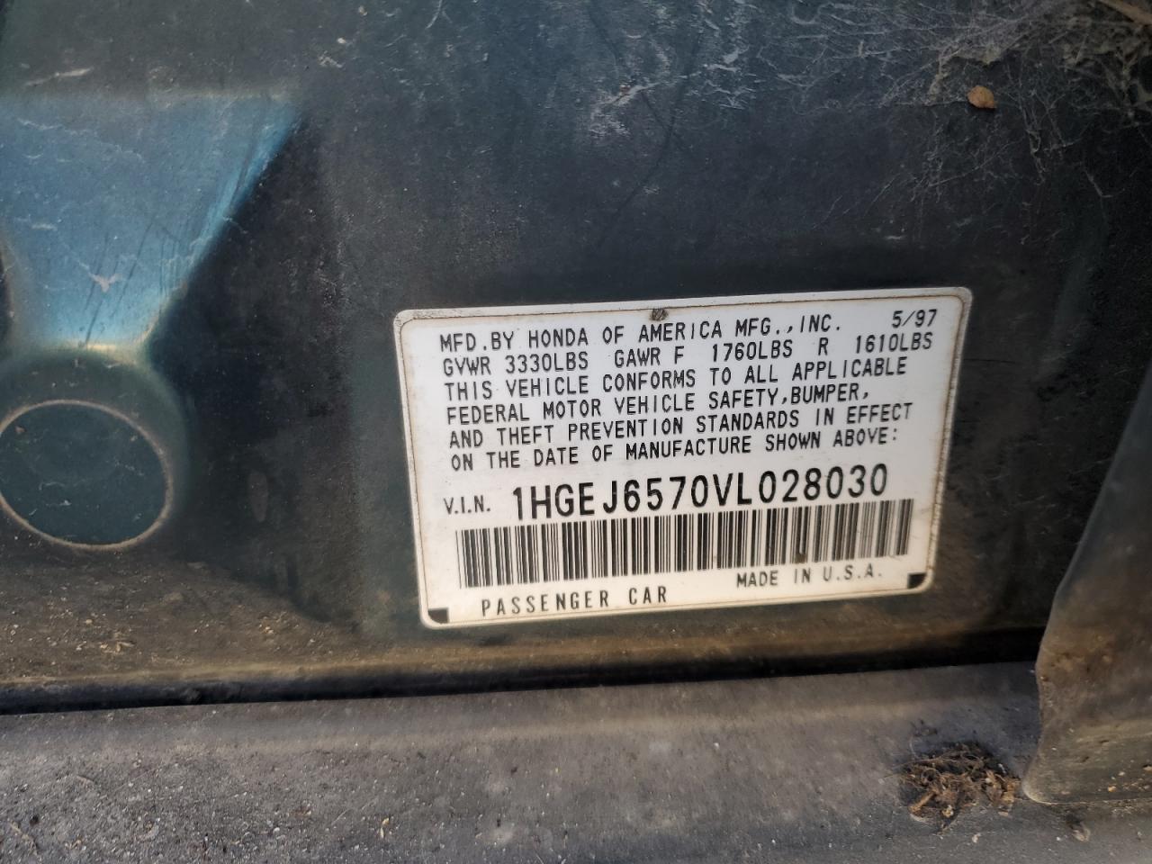 1HGEJ6570VL028030 1997 Honda Civic Lx