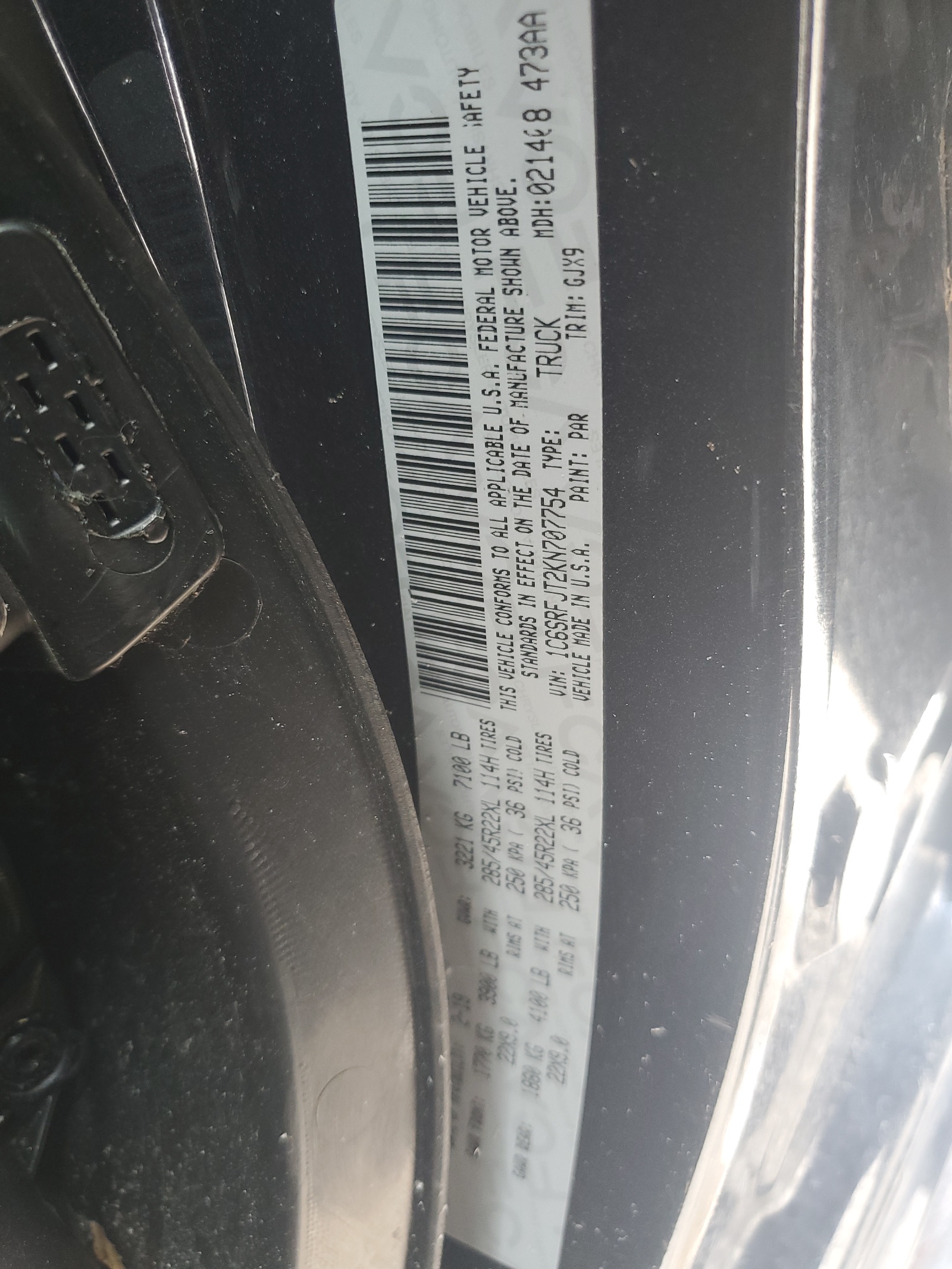 1C6SRFJT2KN707754 2019 Ram 1500 Laramie