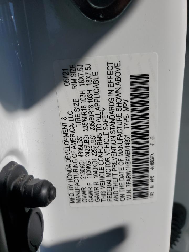 2021 Honda Cr-V Exl VIN: 7FARW1H8XME014831 Lot: 67868184