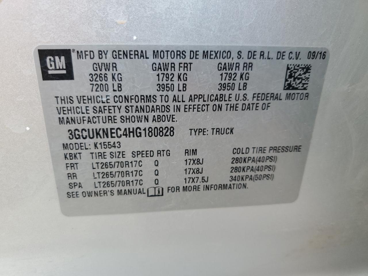 3GCUKNEC4HG180828 2017 Chevrolet Silverado K1500