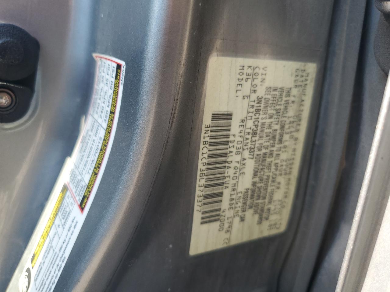 2011 Nissan Versa S VIN: 3N1BC1CP3BL373377 Lot: 65863464