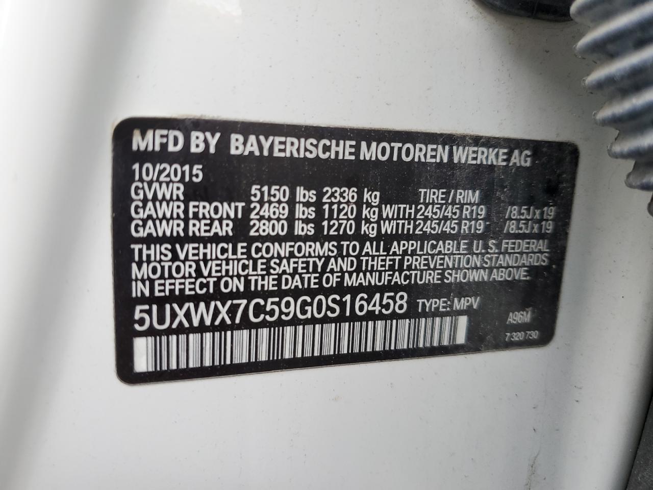 5UXWX7C59G0S16458 2016 BMW X3 - Image 12