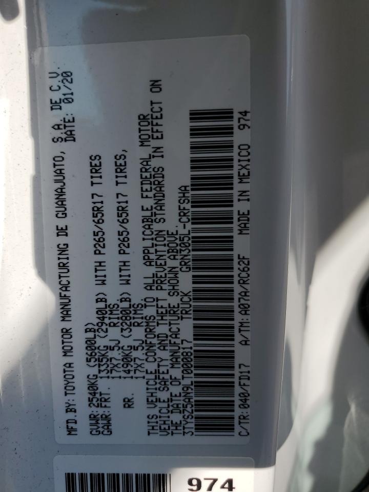 2020 Toyota Tacoma Access Cab VIN: 3TYSZ5AN9LT000817 Lot: 65701594
