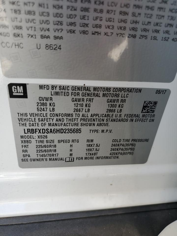 LRBFXDSA6HD235685 2017 Buick Envision Essence