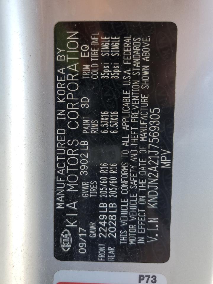 2018 Kia Soul VIN: KNDJN2A21J7569305 Lot: 65840474