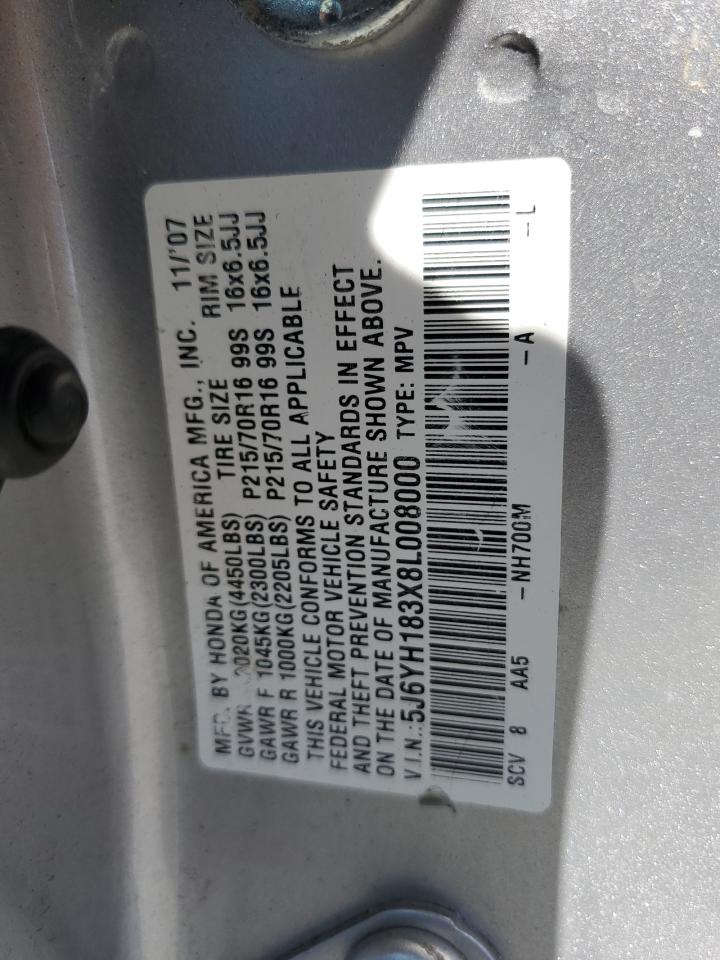 2008 Honda Element Lx VIN: 5J6YH183X8L008000 Lot: 64712694