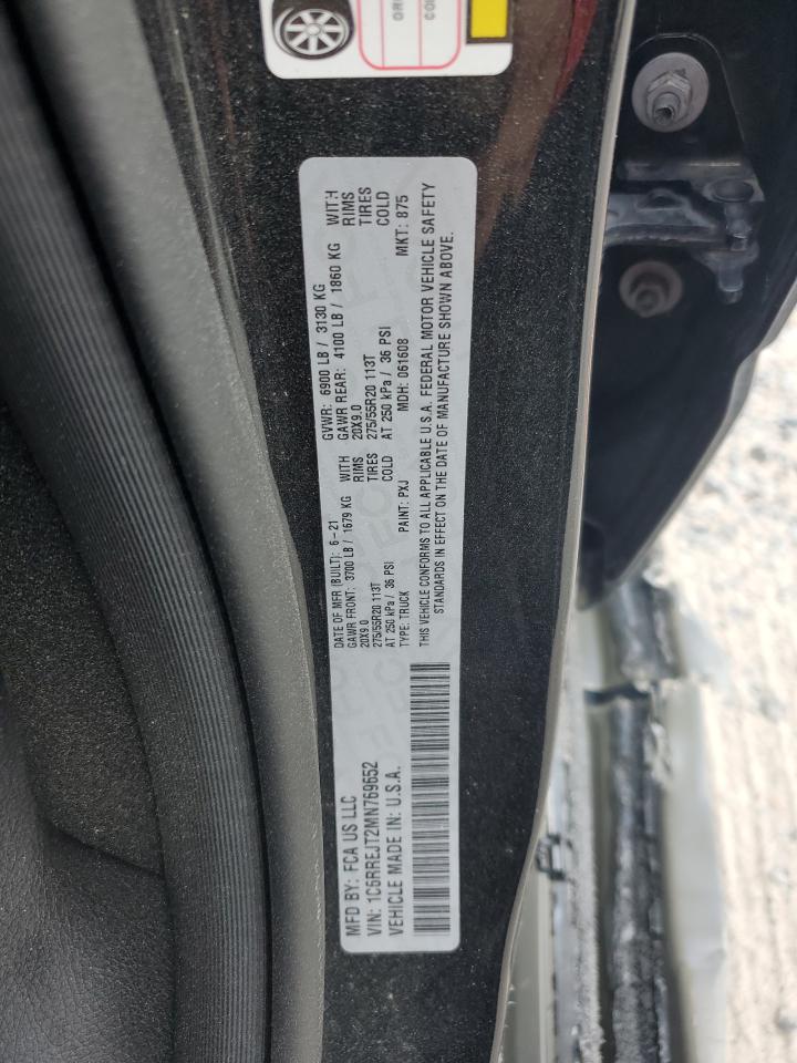 2021 Ram 1500 Laramie VIN: 1C6RREJT2MN769652 Lot: 67630814