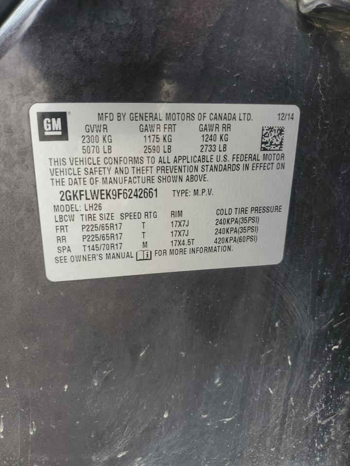 2015 GMC Terrain Sle VIN: 2GKFLWEK9F6242661 Lot: 65293754