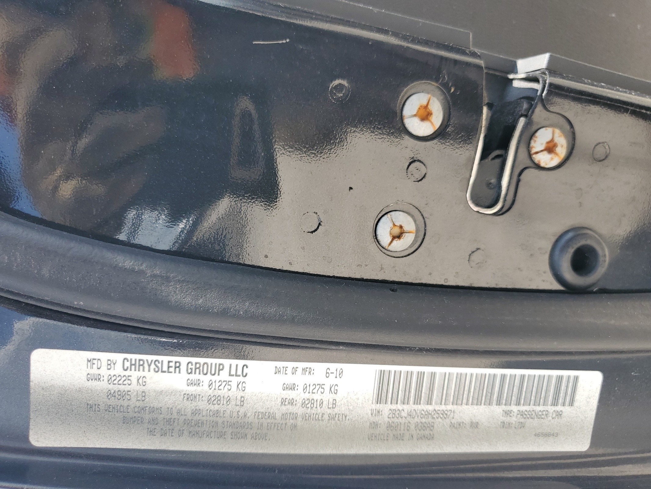 2B3CJ4DV6AH259971 2010 Dodge Challenger Se