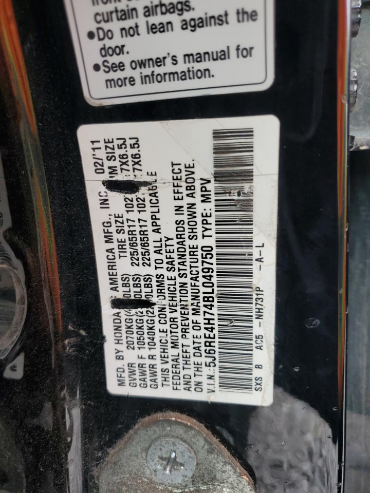 2011 Honda Cr-V Exl VIN: 5J6RE4H74BL049750 Lot: 67487234