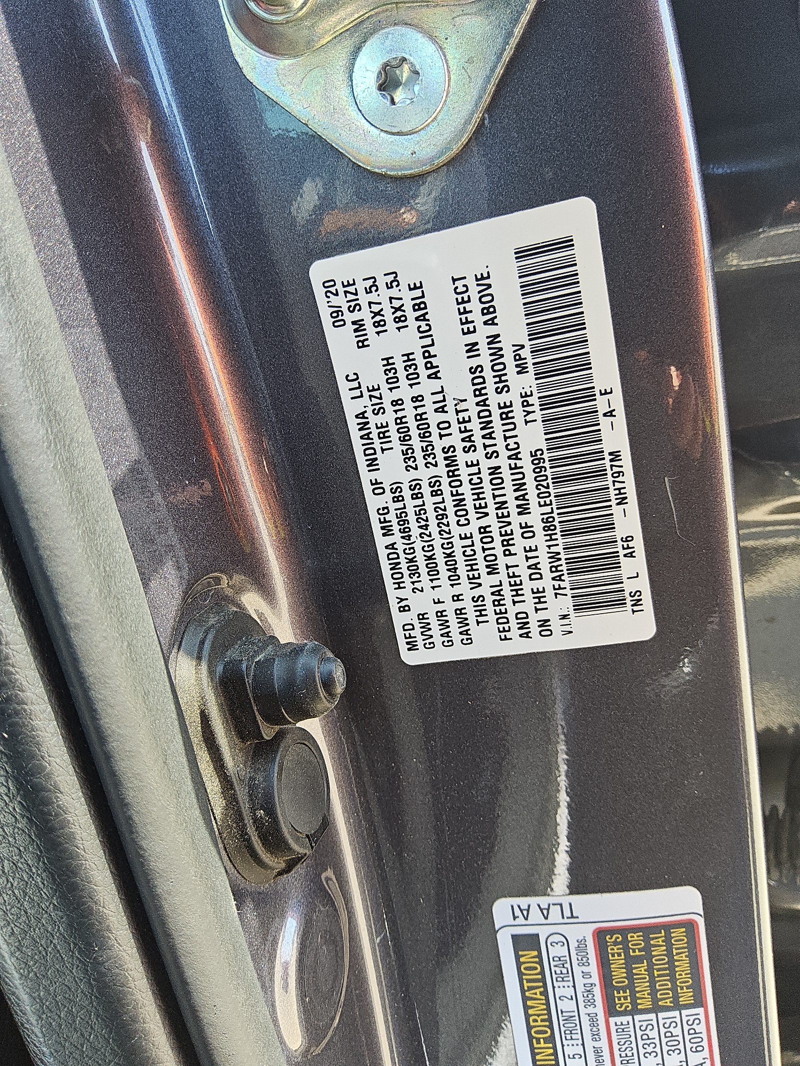 7FARW1H86LE020995 2020 Honda Cr-V Exl