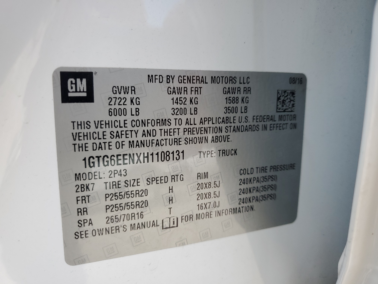 1GTG6EENXH1108131 2017 GMC Canyon Denali