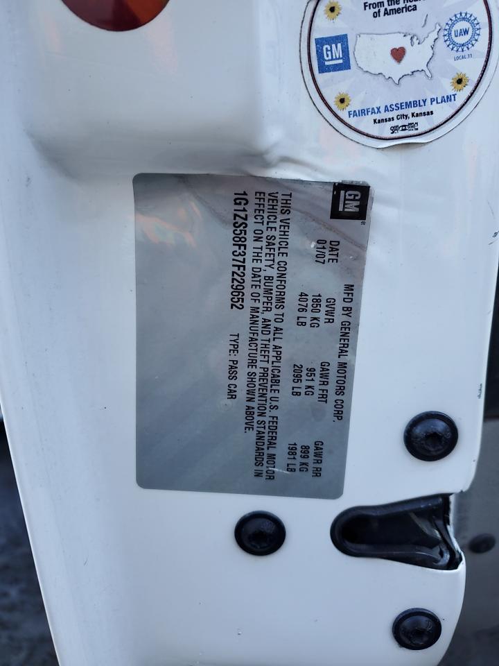 2007 Chevrolet Malibu Ls VIN: 1G1ZS58F37F229652 Lot: 67040144