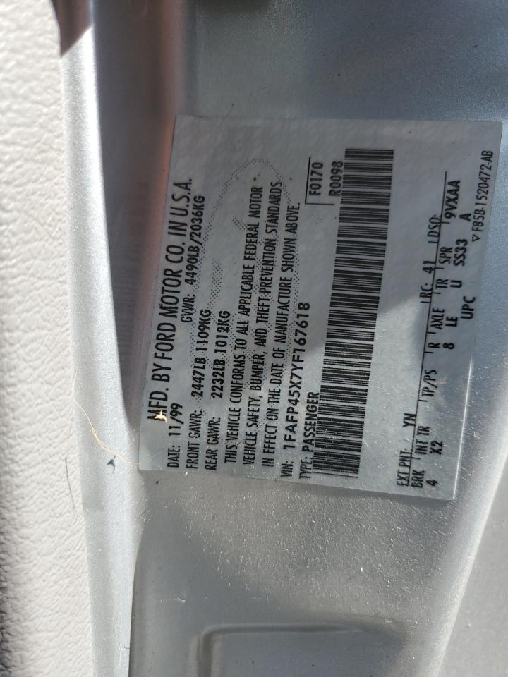 2000 Ford Mustang Gt VIN: 1FAFP45X7YF167618 Lot: 65817964