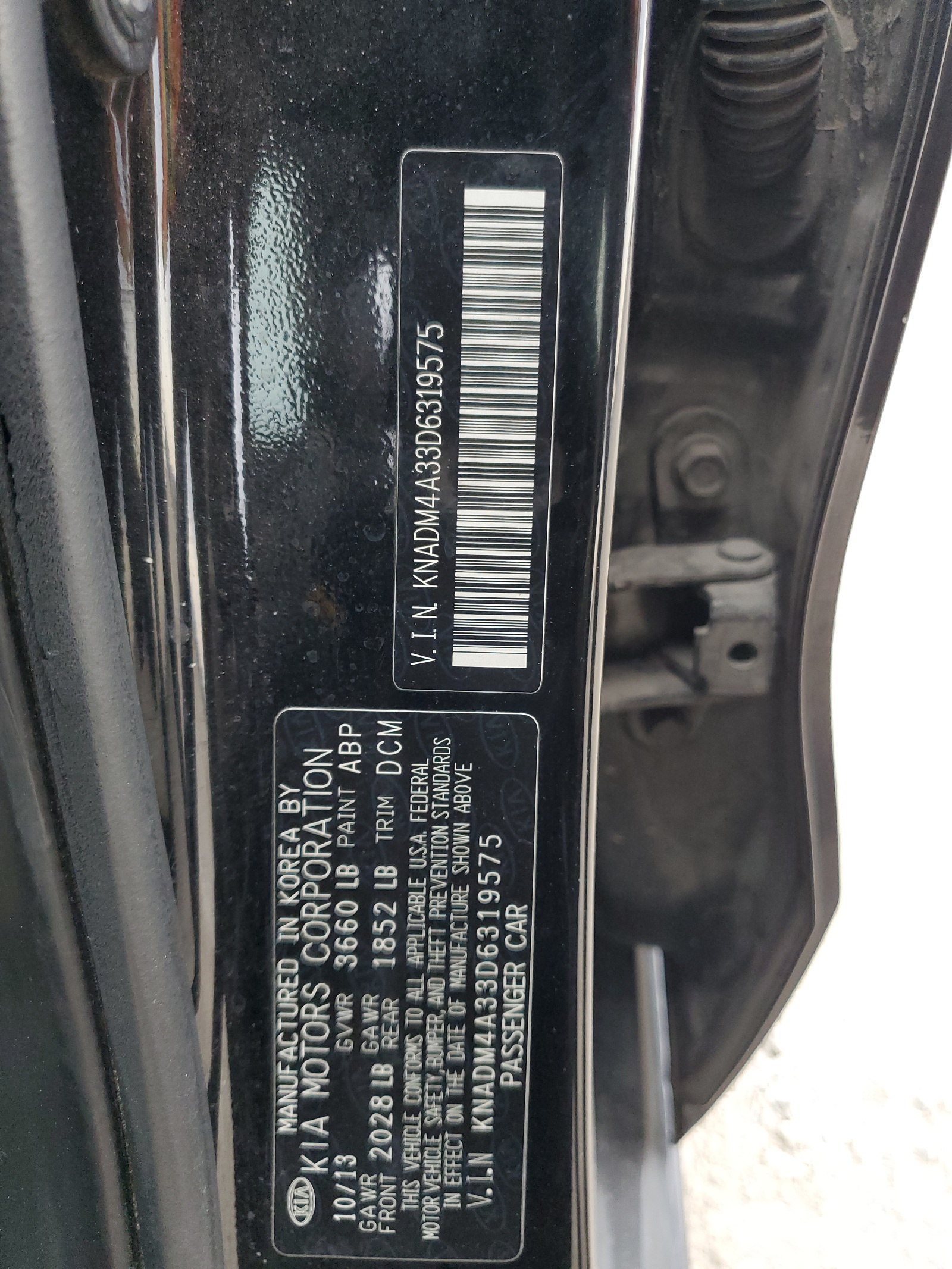 KNADM4A33D6319575 2013 Kia Rio Lx